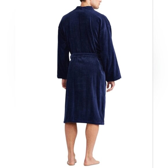 Ralph Lauren Polo Men's Preppy Old Money Soft Cotton Kimono Velour Robe S/M - Picture 2 of 12